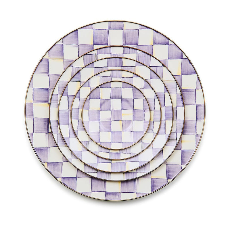 Mackenzie Childs Violet Check Serving Platter