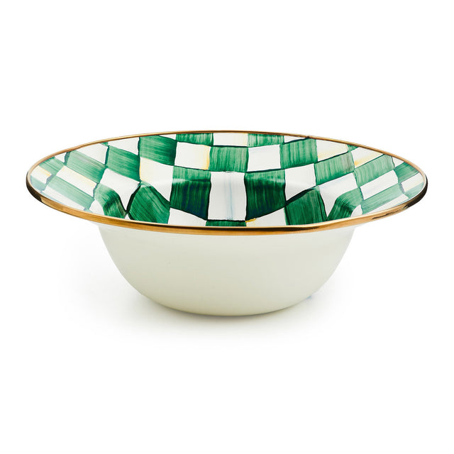 Mackenzie-Childs Emerald Check Serving Bowl
