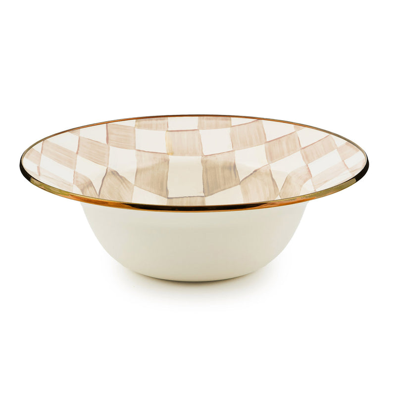 Mackenzie-Childs Mocha Check Serving Bowl