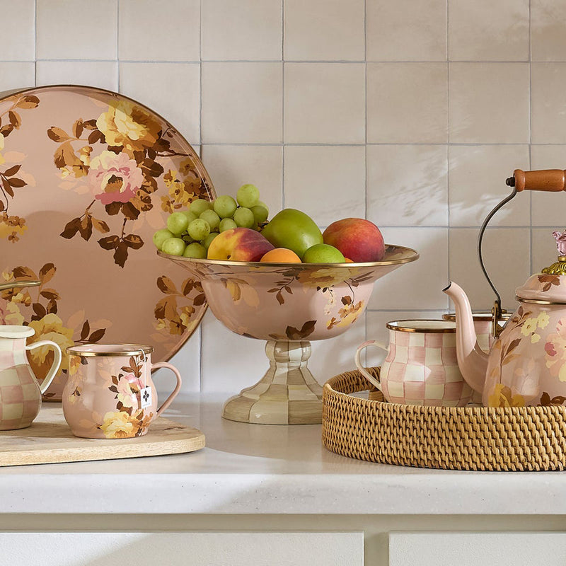 Mackenzie-Childs Wild Rose Mauve Large Compote