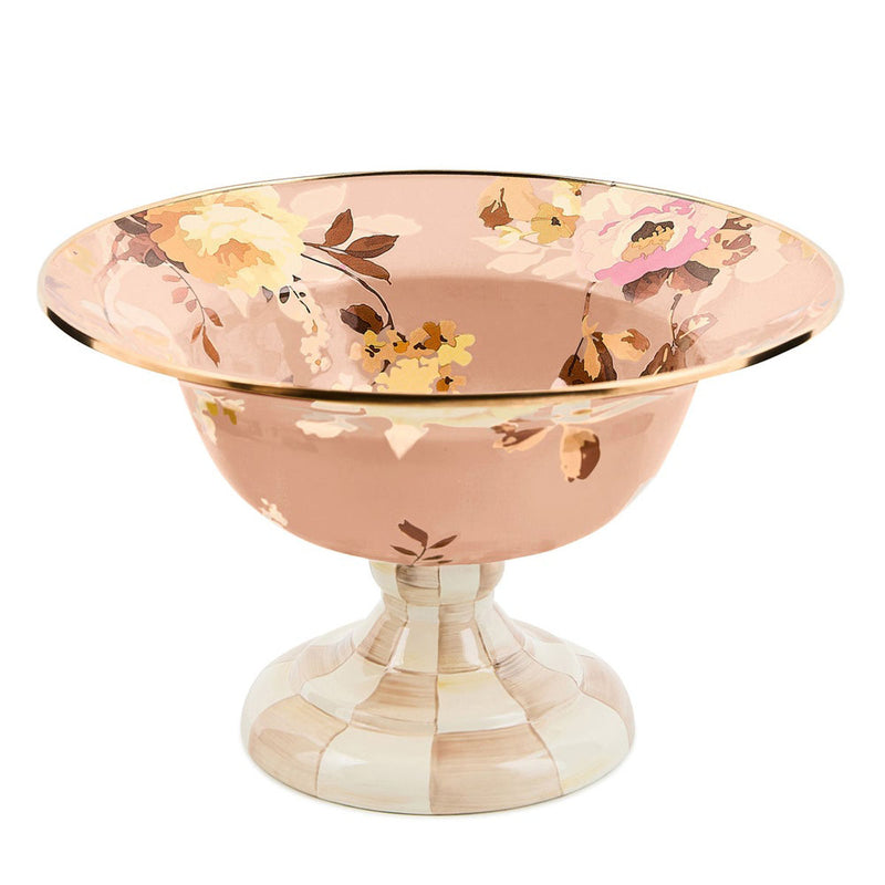 Mackenzie-Childs Wild Rose Mauve Large Compote