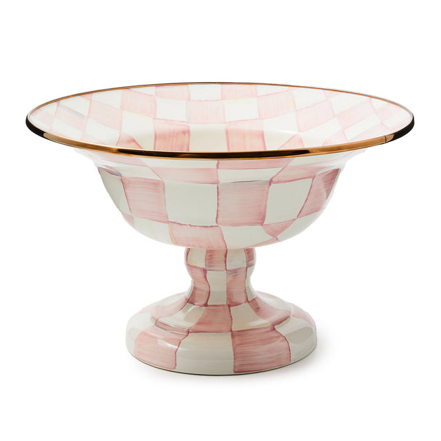 Mackenzie-Childs Rosy Check Large Compote