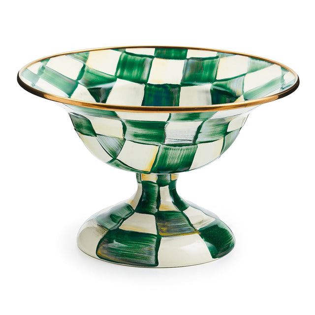 Mackenzie-Childs Emerald Check Small Compote