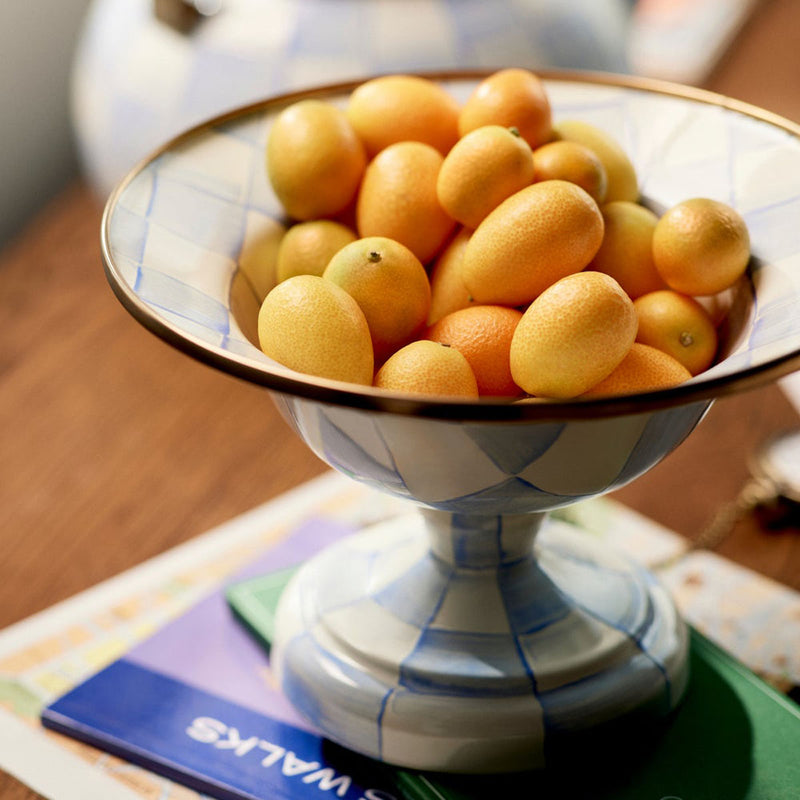 Mackenzie-Childs Sky Check Small Compote