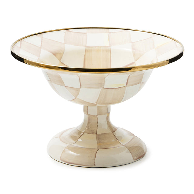 Mackenzie-Childs Mocha Check Small Compote