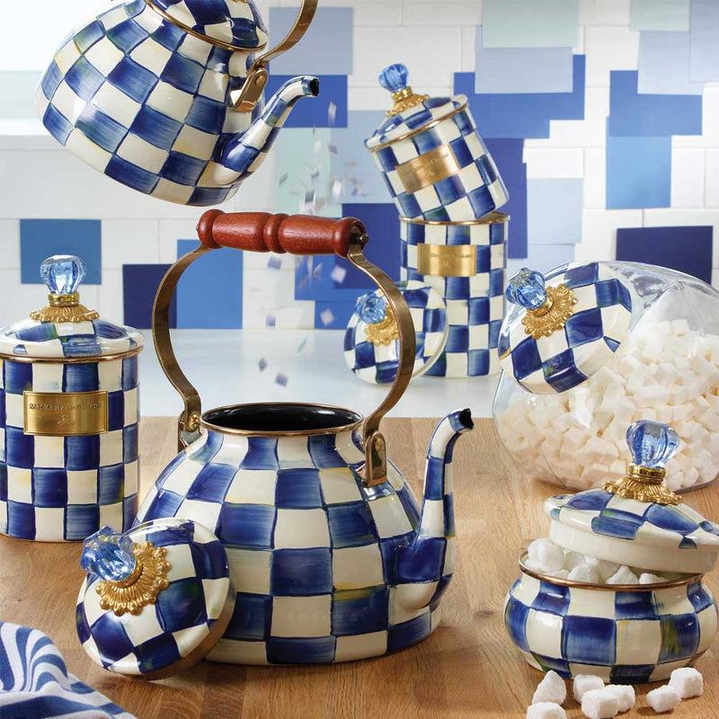 Mackenzie-Childs Royal Check Squashed Pot