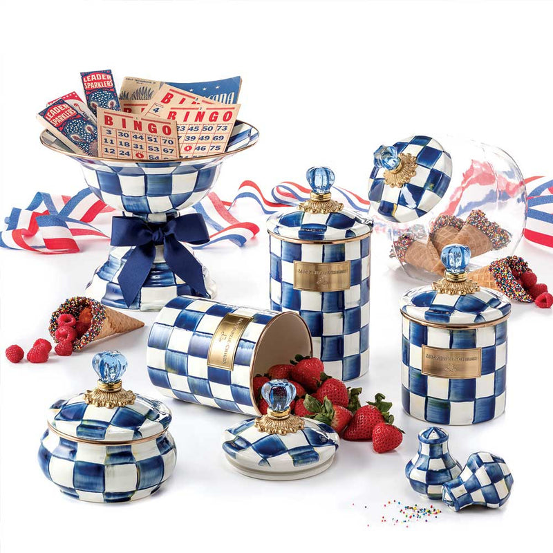 Mackenzie-Childs Royal Check Squashed Pot