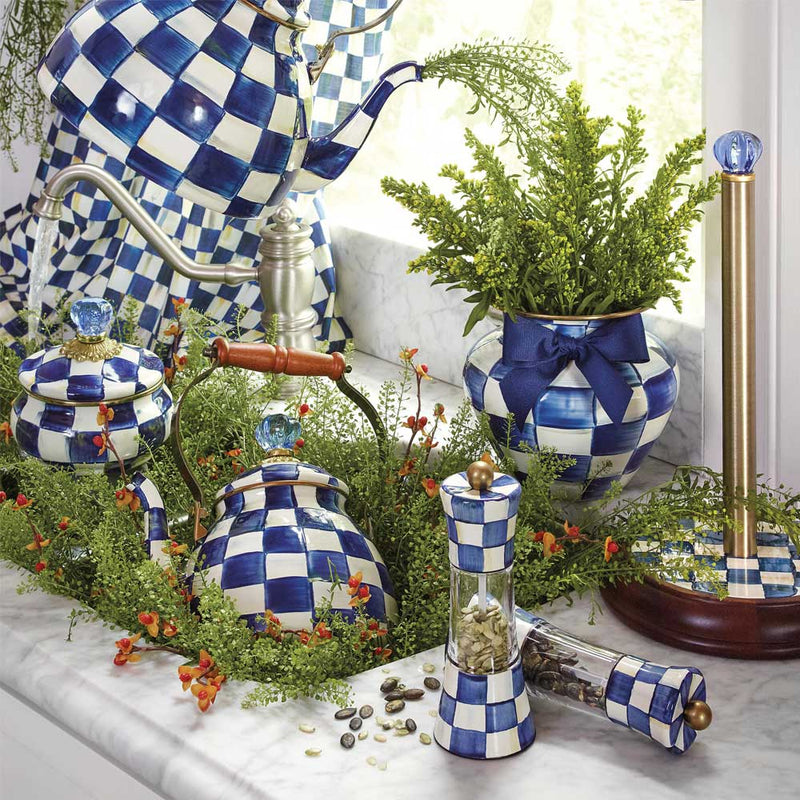 Mackenzie-Childs Royal Check Squashed Pot