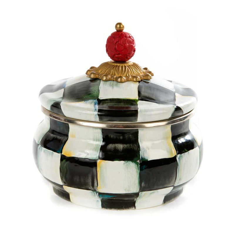 Mackenzie-Childs Courtly Check Enamel Squashed Pot