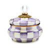 Mackenzie Childs Violet Check Squashed Pot