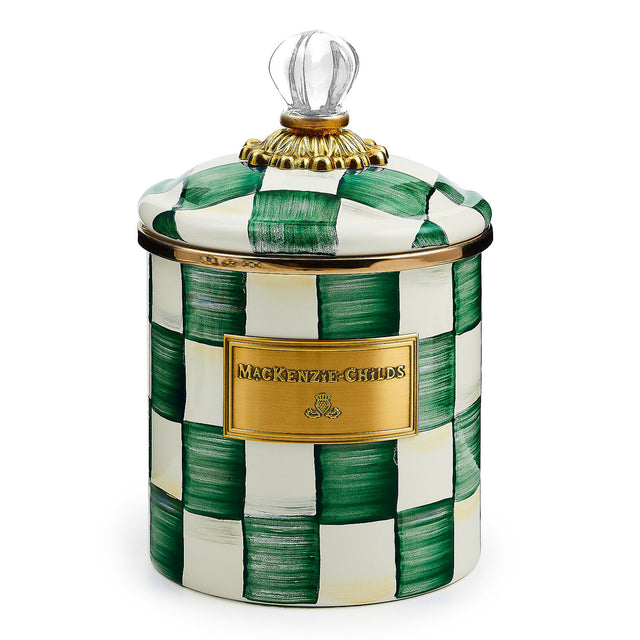 Mackenzie-Childs Emerald Check Small Canister