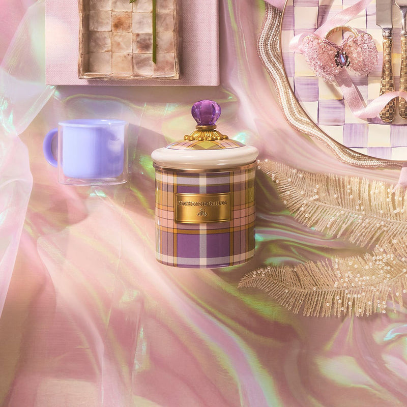 Mackenzie-Childs Tartan Violet Small Canister