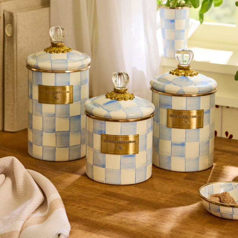 Mackenzie-Childs Sky Check Small Canister
