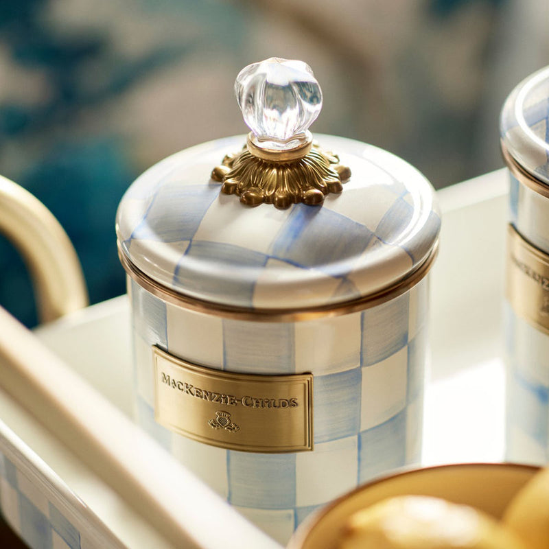 Mackenzie-Childs Sky Check Small Canister