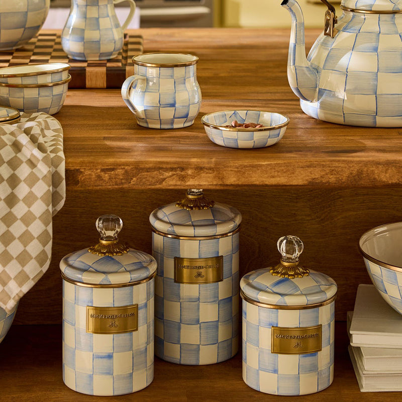 Mackenzie-Childs Sky Check Small Canister