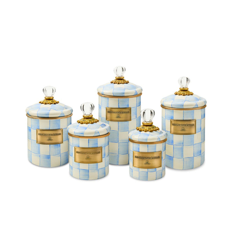 Mackenzie-Childs Sky Check Small Canister