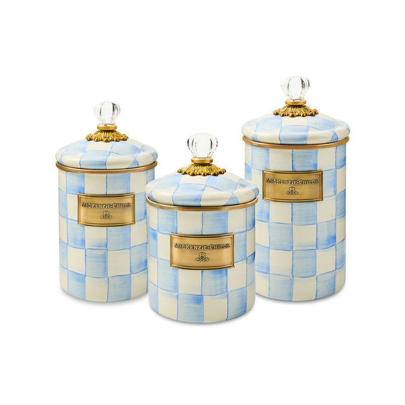 Mackenzie-Childs Sky Check Small Canister