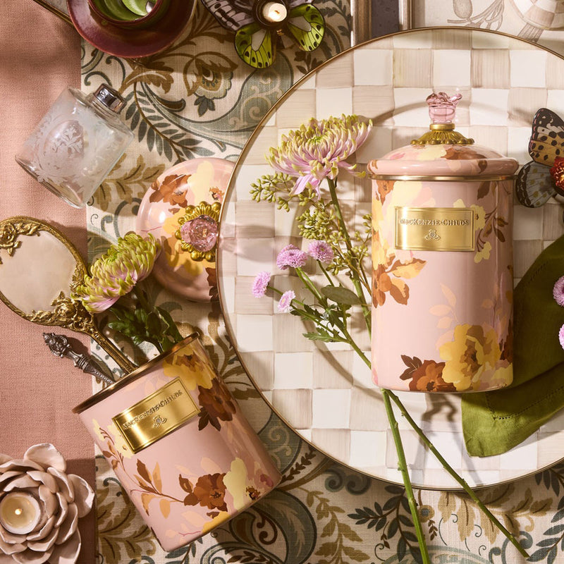 Mackenzie-Childs Wild Rose Mauve Small Canister