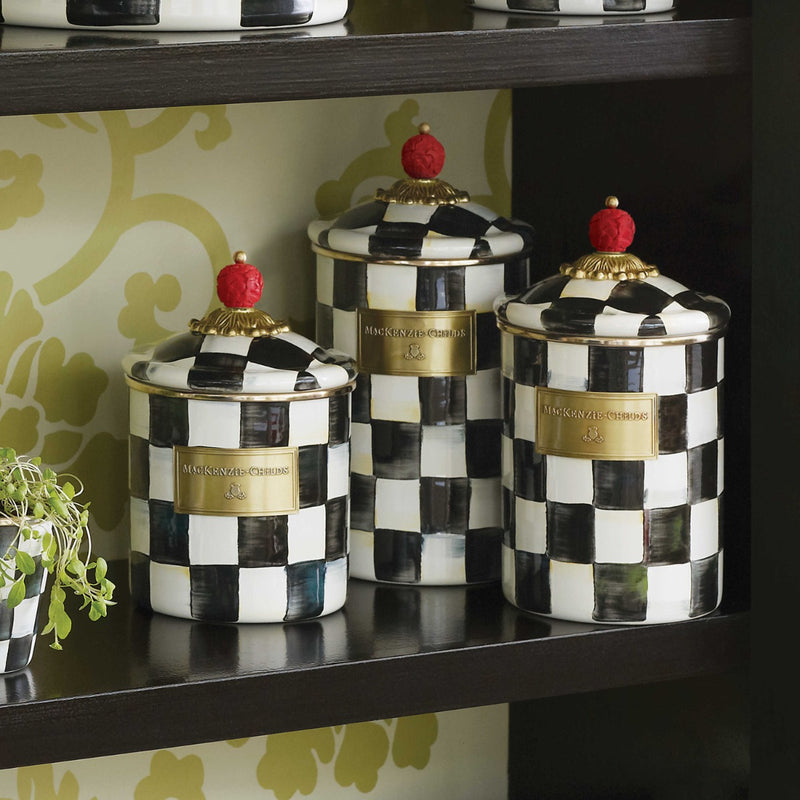 Mackenzie-Childs Courtly Check Enamel Small Canister #2