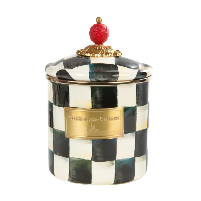 Mackenzie-Childs Courtly Check Enamel Small Canister