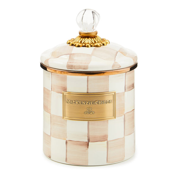Mackenzie-Childs Mocha Check Small Canister – David Shuttle Ltd