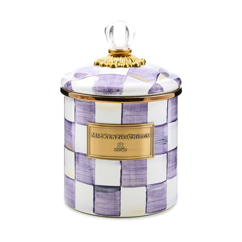 Mackenzie Childs Violet Check Small Canister
