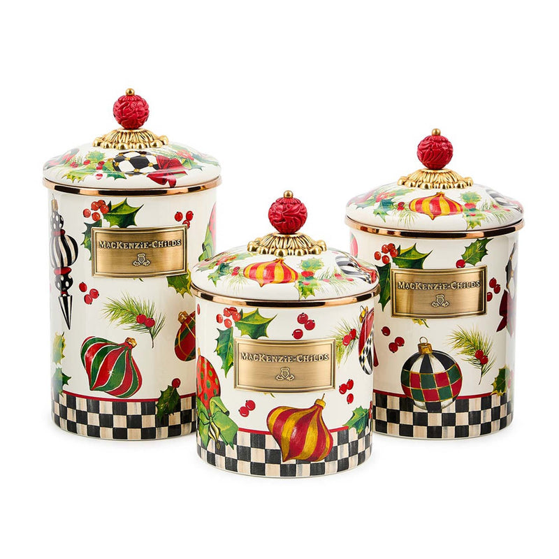 Mackenzie-Childs Deck The Halls Medium Canister