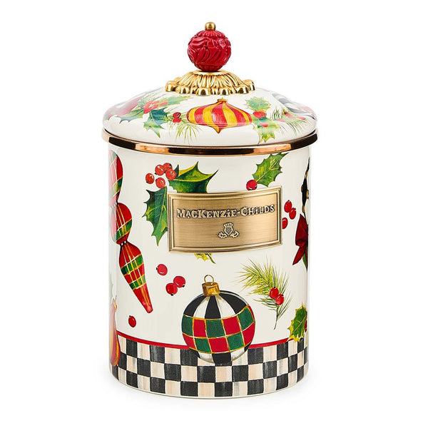 Mackenzie-Childs Deck The Halls Medium Canister – David Shuttle Ltd