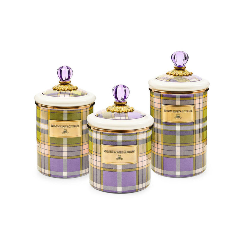 Mackenzie-Childs Tartan Violet Medium Canister