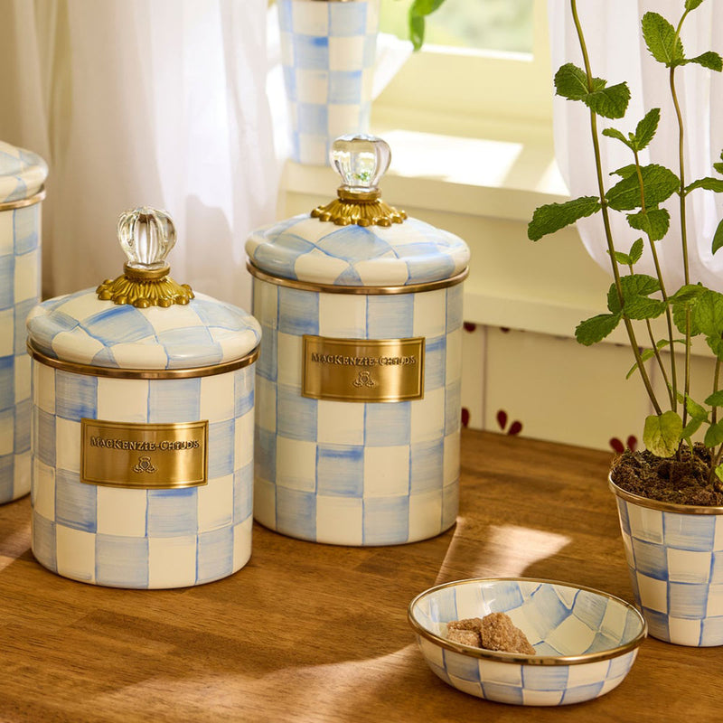 Mackenzie-Childs Sky Check Medium Canister