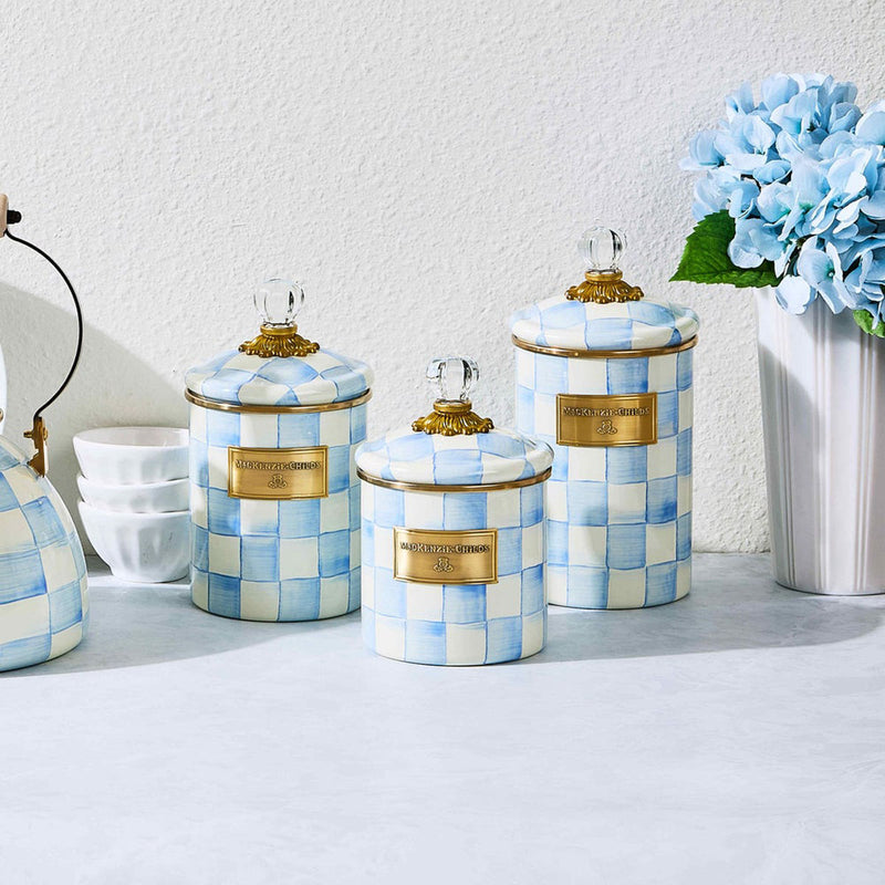Mackenzie-Childs Sky Check Medium Canister