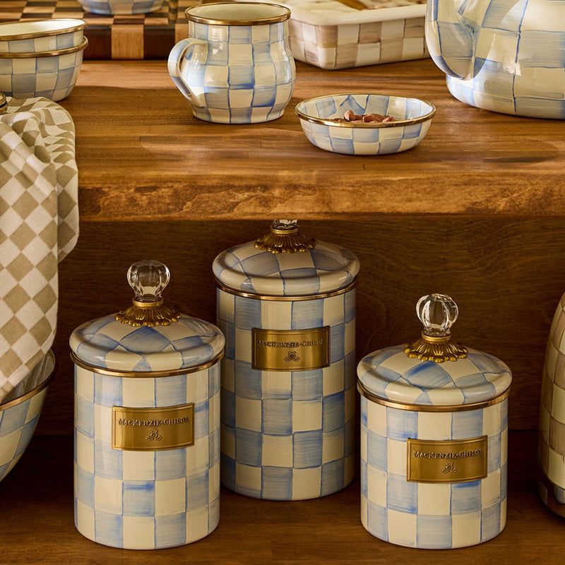 Mackenzie-Childs Sky Check Medium Canister