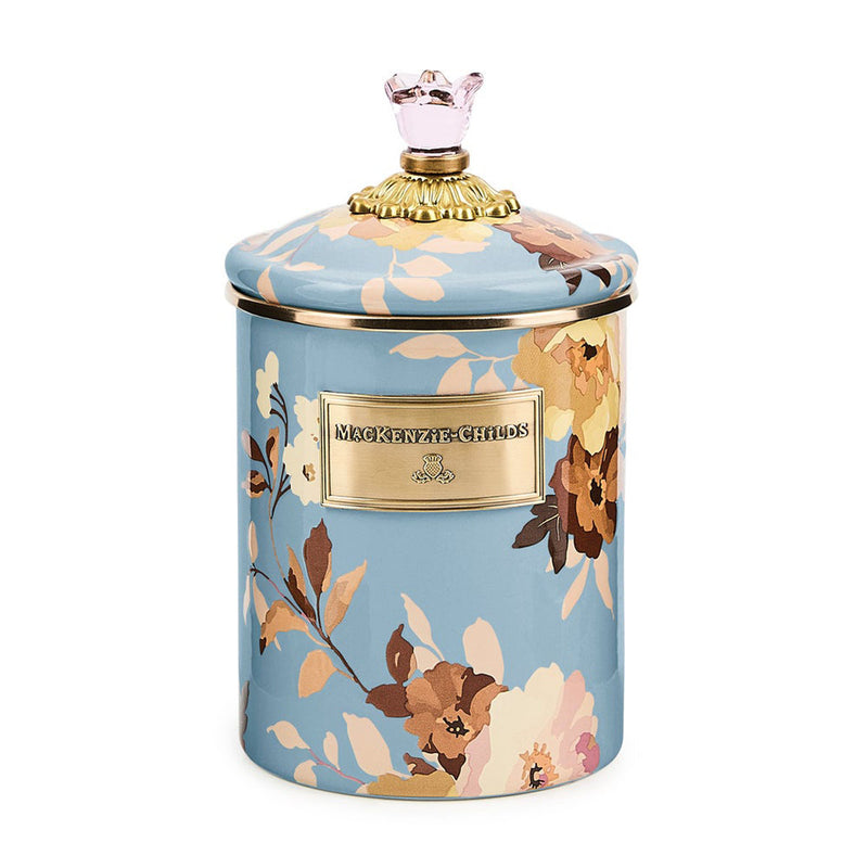 Mackenzie-Childs Wild Rose Slate Medium Canister