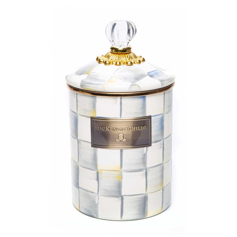 Mackenzie-Childs Sterling Check Enamel Medium Canister
