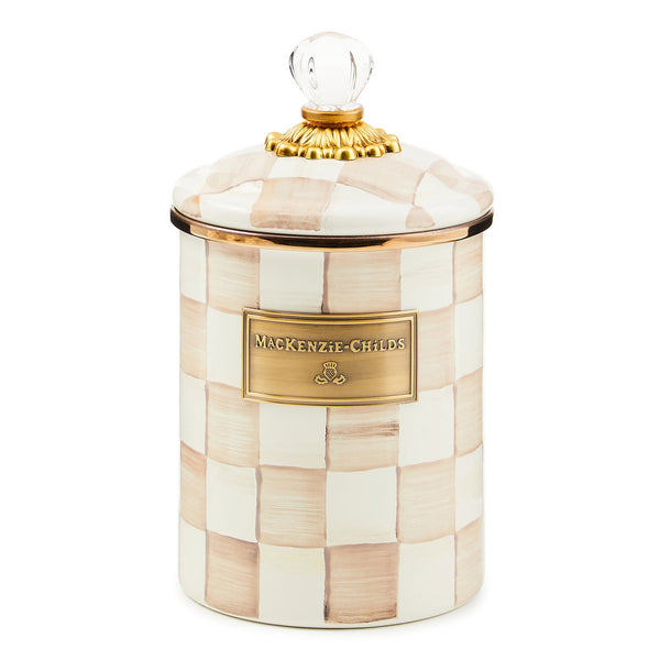 Mackenzie-Childs Mocha Check Medium Canister – David Shuttle Ltd