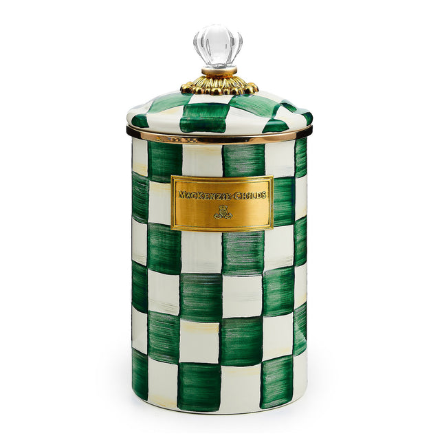 Mackenzie-Childs Emerald Check Large Canister