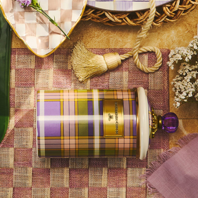 Mackenzie-Childs Tartan Violet Medium Canister