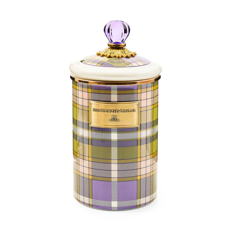Mackenzie-Childs Tartan Violet Large Canister