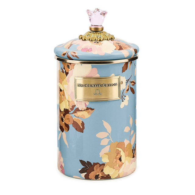Mackenzie-Childs Wild Rose Slate Large Canister
