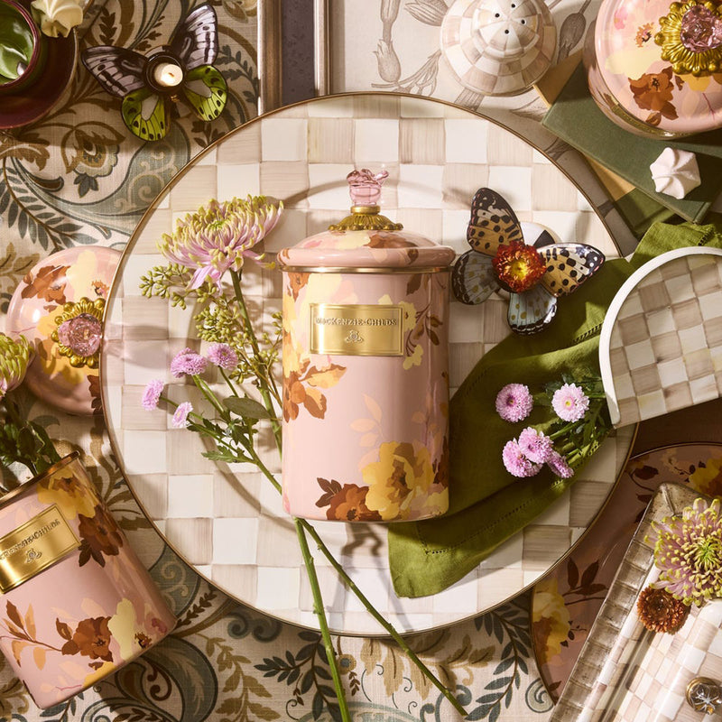 Mackenzie-Childs Wild Rose Mauve Large Canister