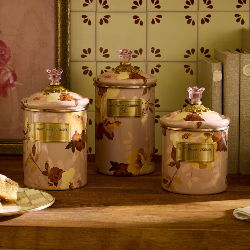 Mackenzie-Childs Wild Rose Mauve Large Canister
