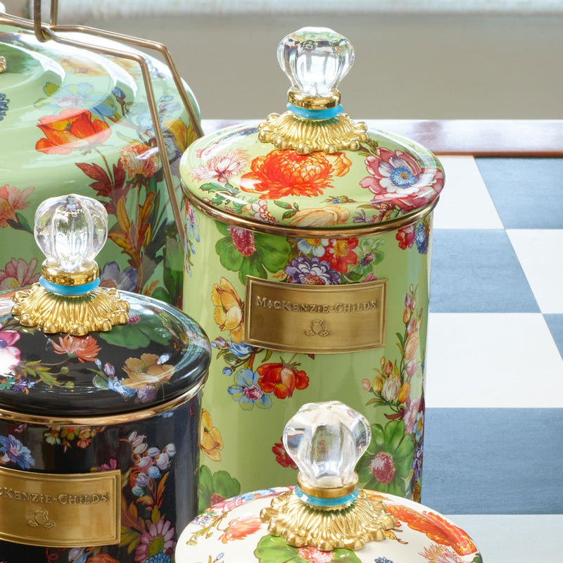 Mackenzie-Childs Flower Market Green Large Canister