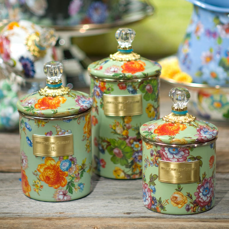 Mackenzie-Childs Flower Market Green Large Canister