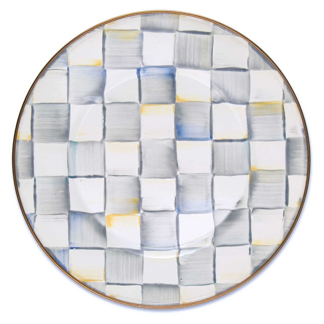 Mackenzie-Childs Sterling Check Enamel Dinner Plate
