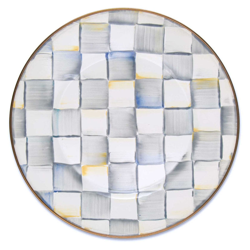 Mackenzie-Childs Sterling Check Enamel Dinner Plate
