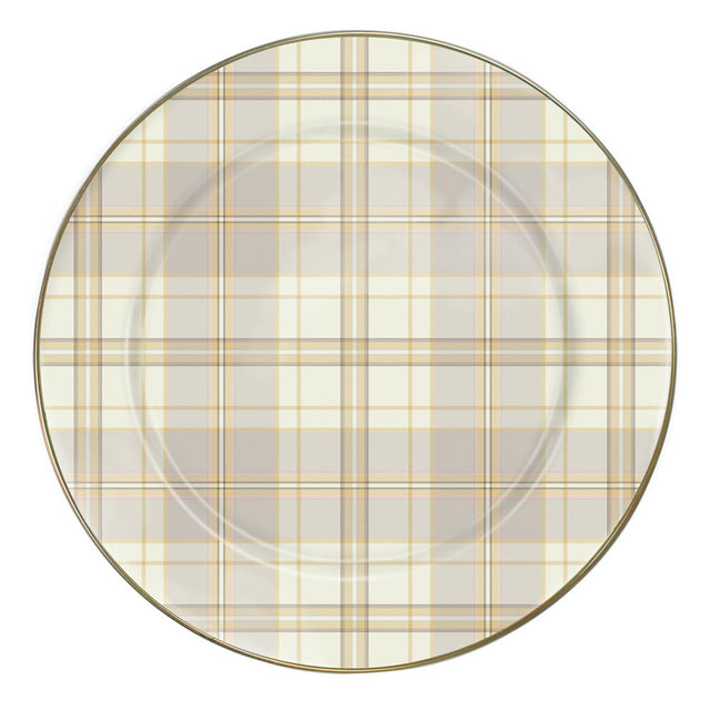 Mackenzie-Childs Mocha Check Dinner Plate