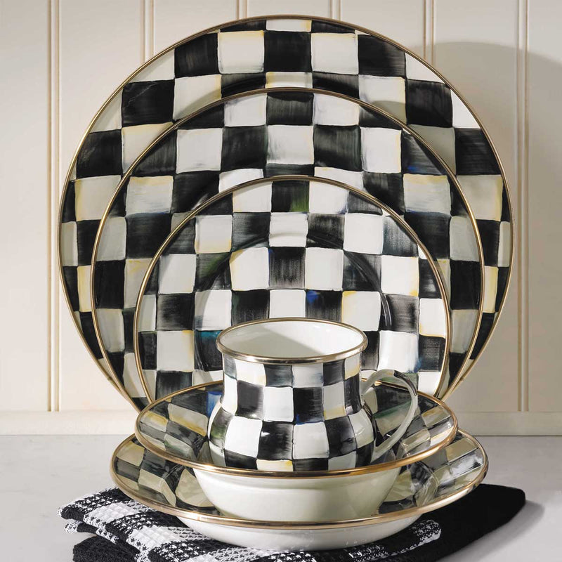 Mackenzie-Childs Courtly Check Enamel Dinner Plate #6