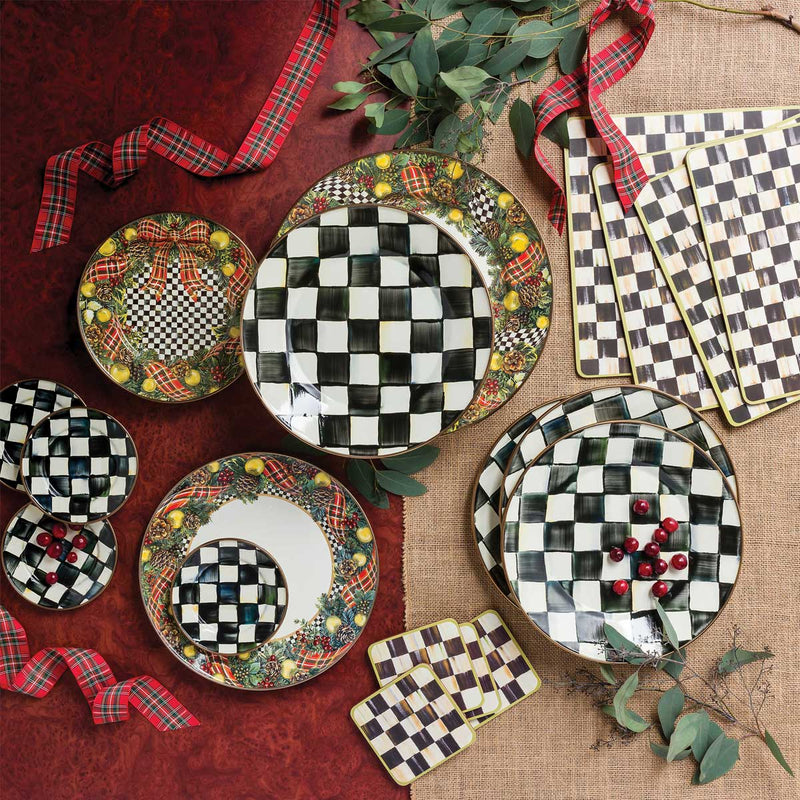 Mackenzie-Childs Courtly Check Enamel Dinner Plate #5