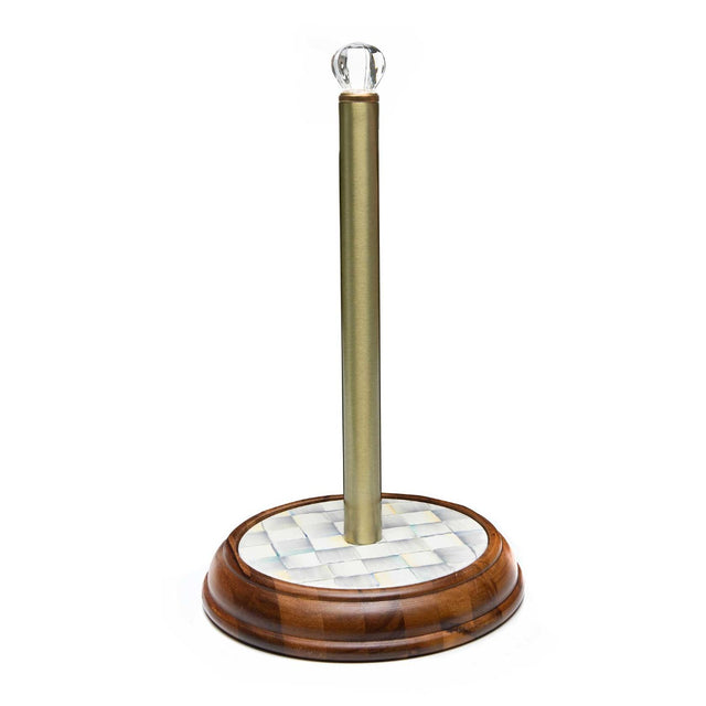 Mackenzie-Childs Sterling Check Wood Paper Towel Holder

