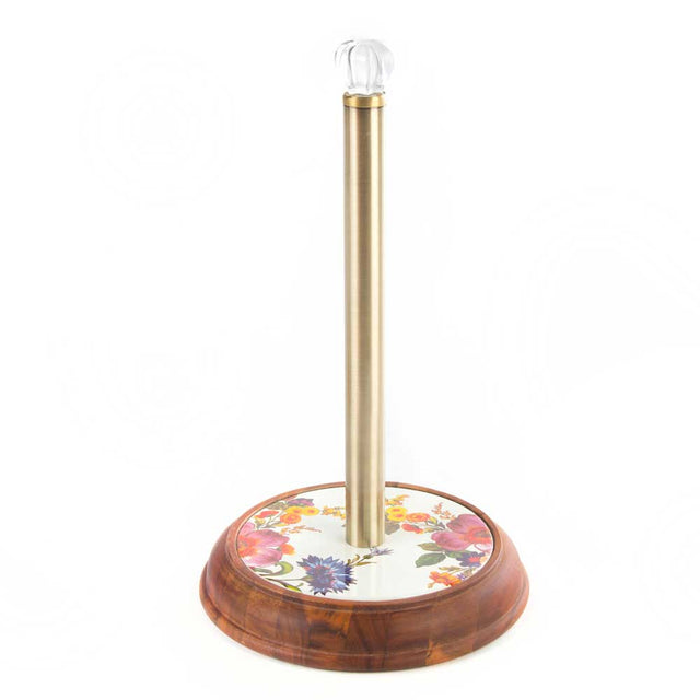 Mackenzie Childs Flower Market Wood White Paper Towel Holder #1